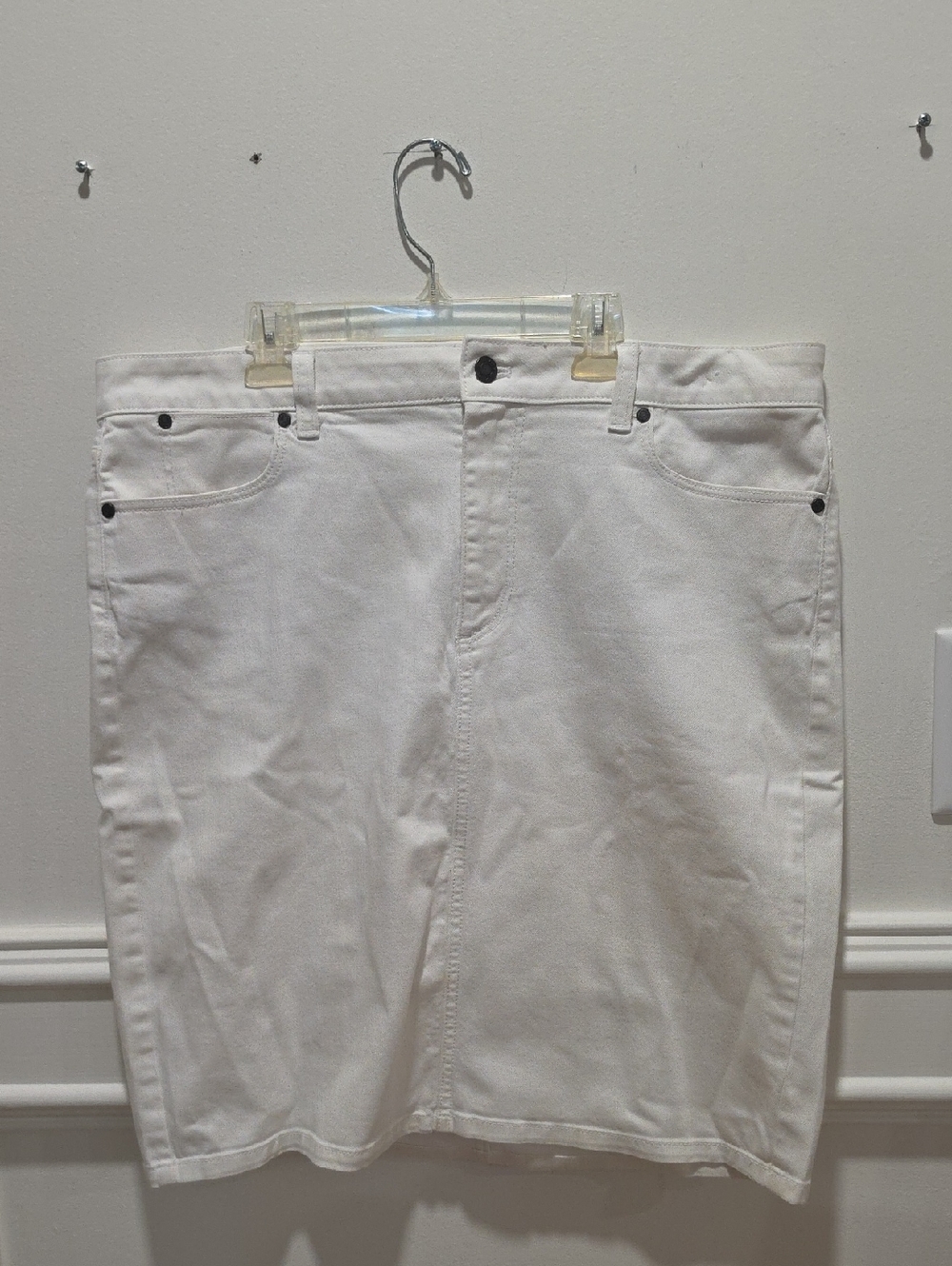 Talbots White Denim Skirt with Belt Loops